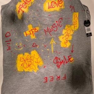 Handmade graffiti hippie tank top